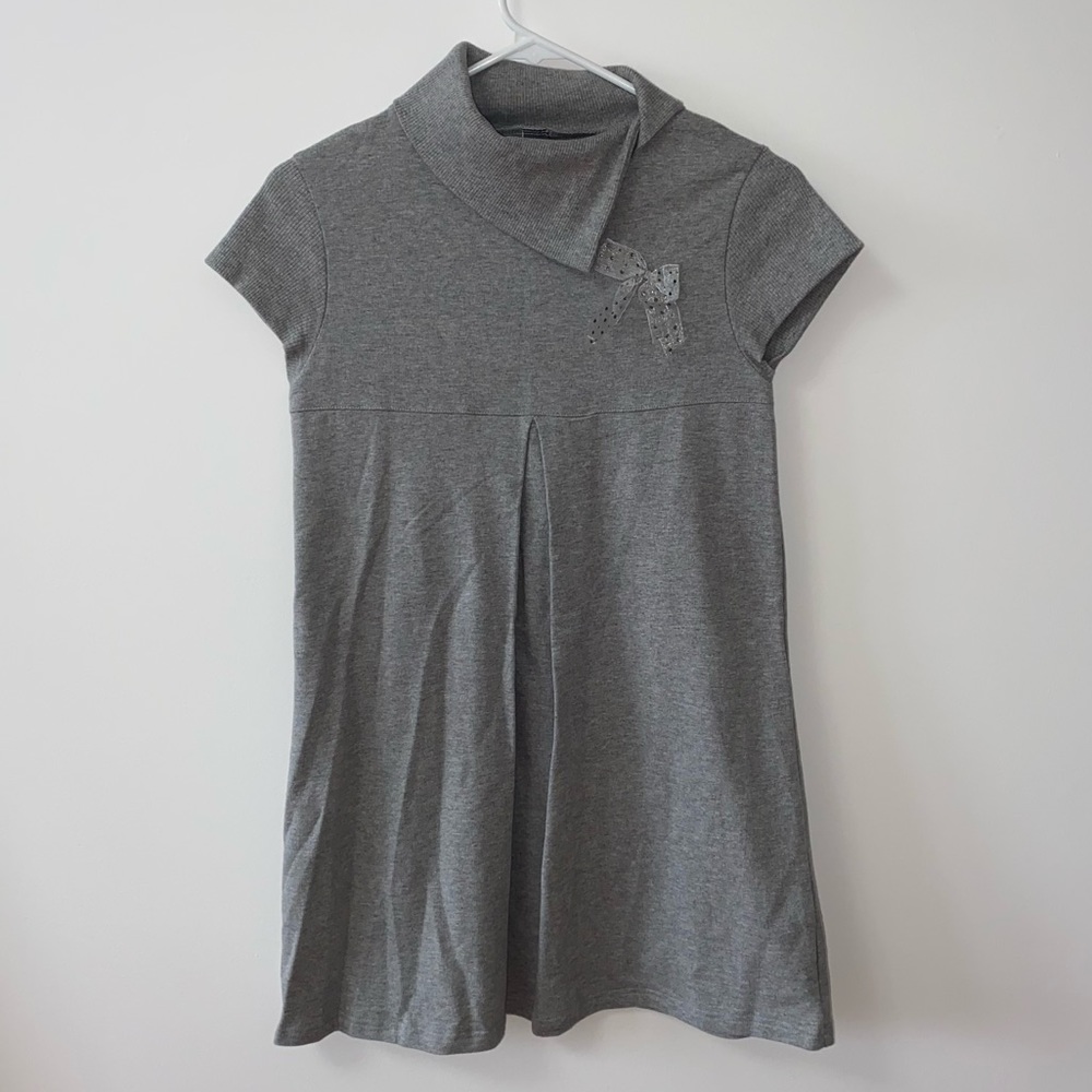ZARA GREY KNIT TURTLENECK DRESS